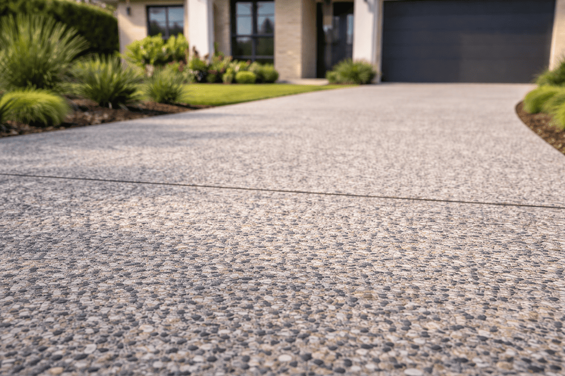 concrete driveways closeup